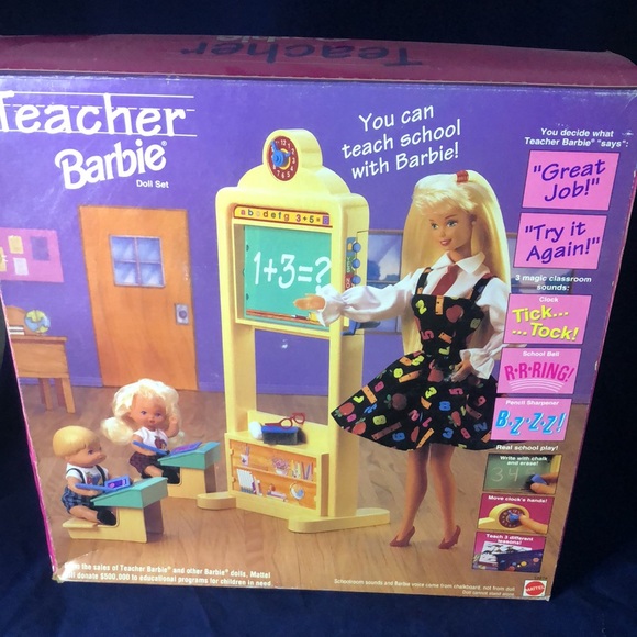 Vintage Teacher Barbie Doll Set w/2 Students #13914-1995 - Box Damage - Picture 10 of 12